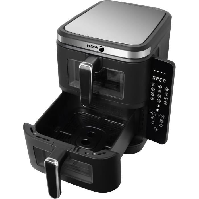 FAGOR oil-free fryer - Airfryer FGD11 - Capacity 11L - Double tanks 5.5 L - 12 cooking programs - 2800W