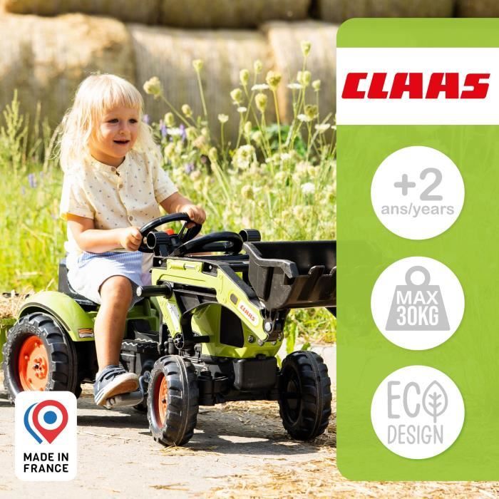 CLAAS Arion 410 backhoe loader with trailer
