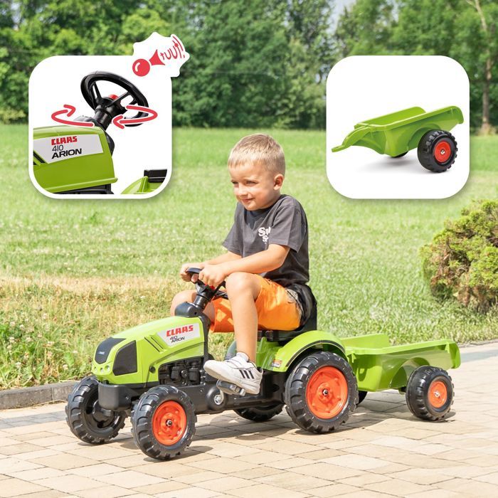 FALK Claas Arion 410 Pedal Tractor + Trailer