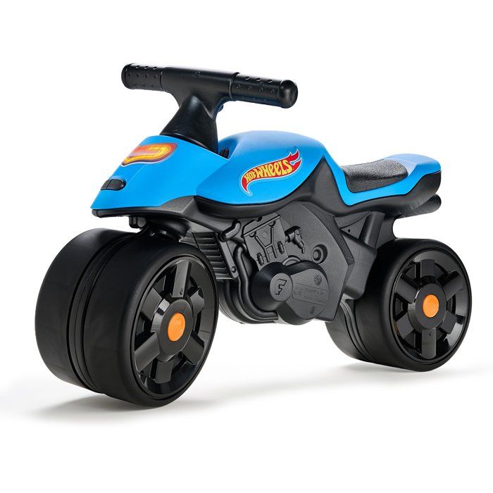 Balance Bike - Large Wheels - FALK - Hot Wheels Moto Racing - Recycled Plastic - Steerable Handlebars - Blue