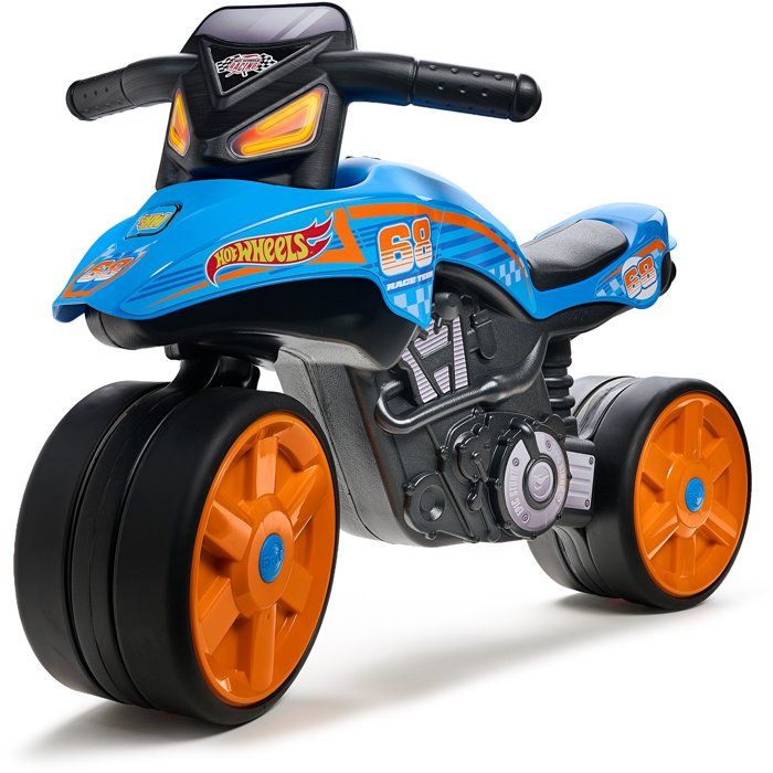 Balance Bike - Quiet Wheels - FALK - Hot Wheels Motorcycle - Recycled Plastic - Steerable Handlebars - Blue