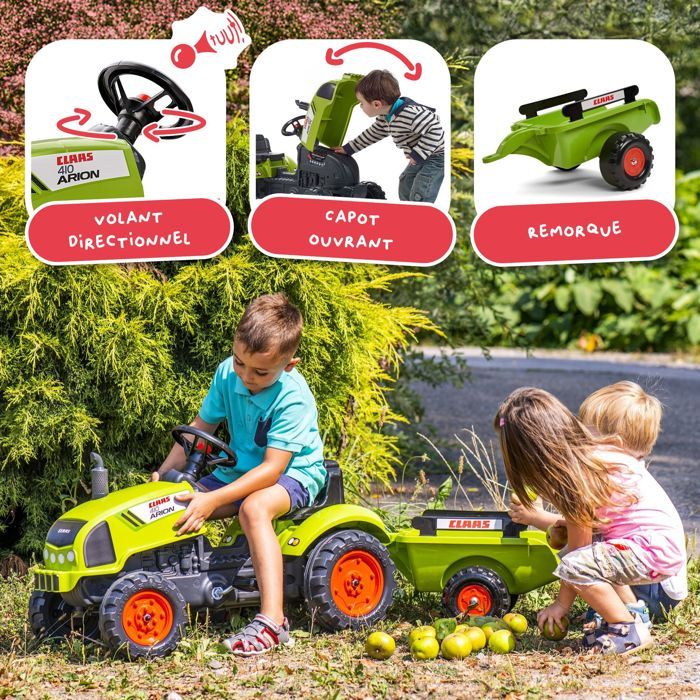 FALK Claas pedal tractor with trailer