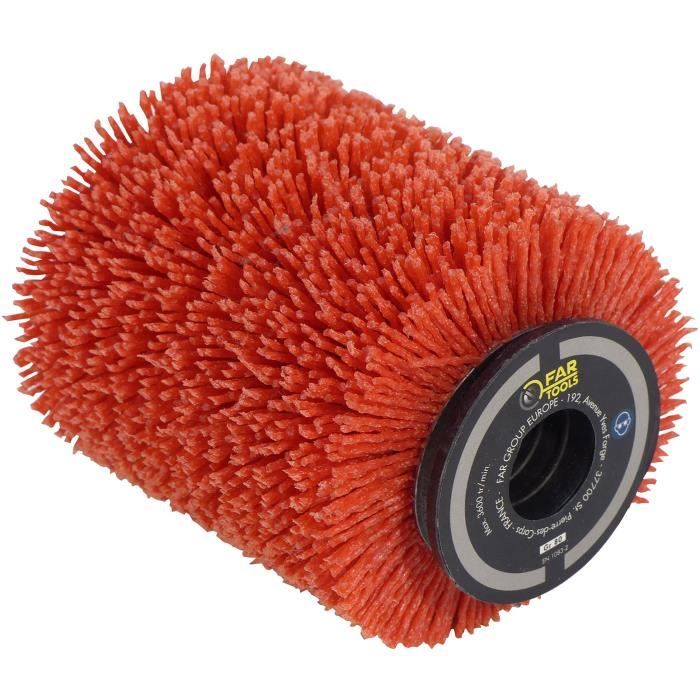 Abrasive nylon brush Ø80mm - L 100mm for scrubbing / degreasing / cleaning
