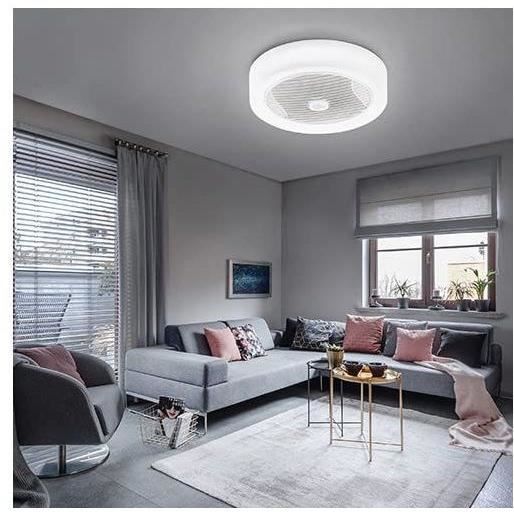 Air -Light Crown - White ceiling fan Ø40cm 95w with LED lighting crown