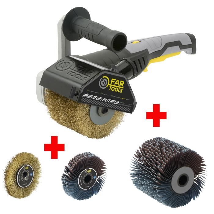 FARTOOLS PACK REX120C EXTERIOR RENOVATOR + PRECISION METAL BRUSH + PRECISION ABRASIVE STRIP BRUSH