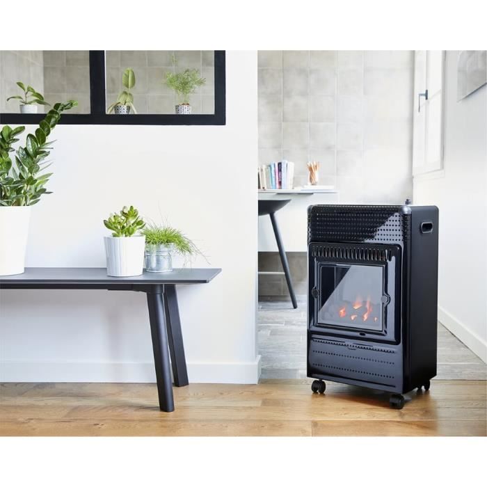 Favex Recommended by Butagaz -Ektor Fire -3400 Watts -Butane gas booster heater -Infrableu - Flames apparent - 3 powers