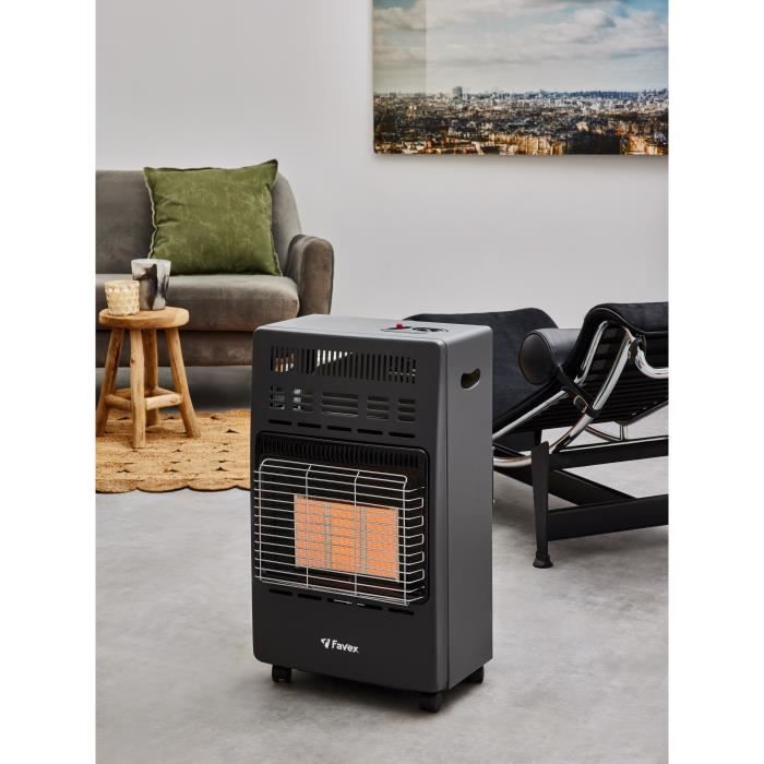KERN infrared auxiliary heating with butane gas - Piezo ignition - Heating surface up to 40 m² - 3 power levels