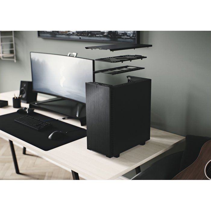 FRACTAL DESIGN PC CASE Define 7 Compact - Solid Panel - Black - ATX Format (FD-C-DEF7C-01)