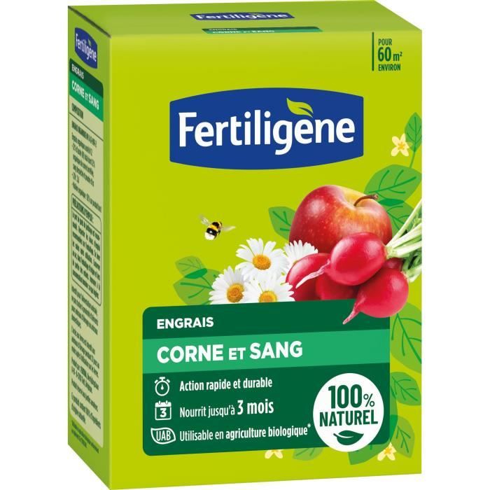 FERTILIGENE FCOSAN3 - Horn and Blood Fertilizer 3 kg - Fast and long-lasting action - Nourishes for up to 3 months - Up to 60m² fertilized