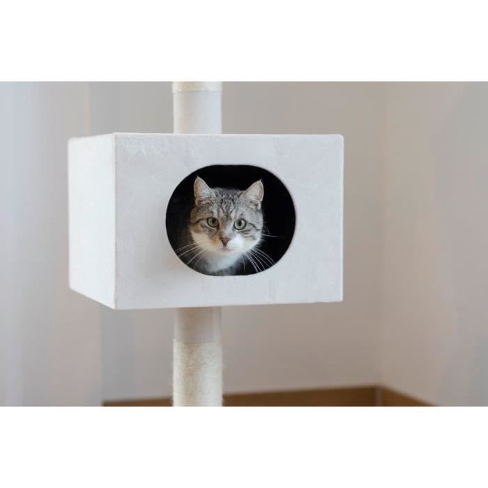 KERBL - FERDI Cat Tree - 38 x 38 x 240 to 260 cm - White - Sisal