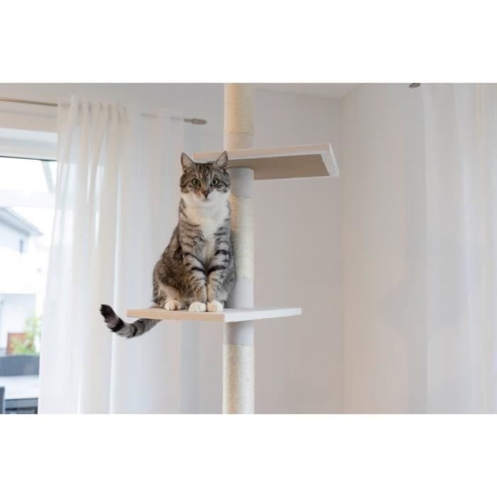 KERBL - FERDI Cat Tree - 38 x 38 x 240 to 260 cm - White - Sisal