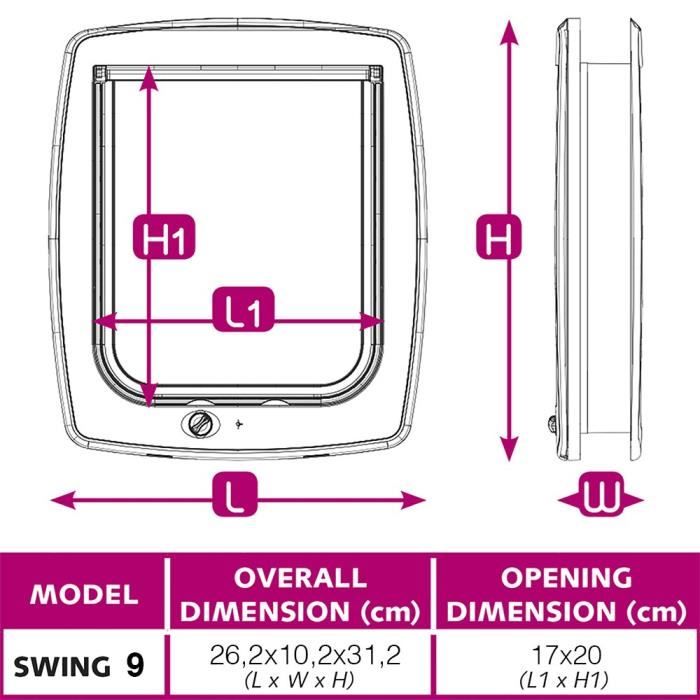 FERPLAST Chatiere Plastic Swing - 26.2 x 10.2 x 31.2 cm - Brown - For large cat and small dog