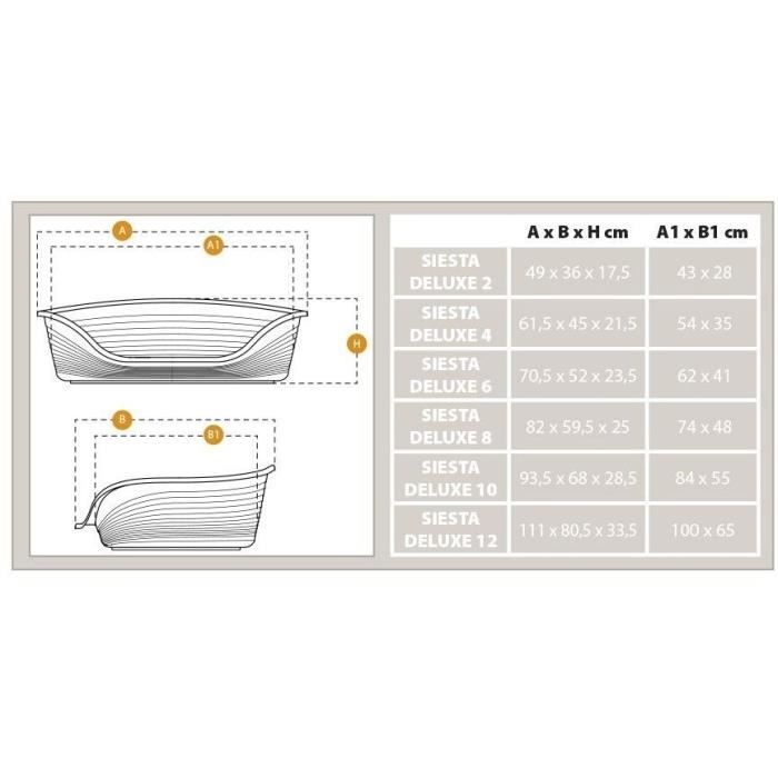 Basket - FERPLAST - SIESTA DELUXE 4 - Bordeaux - Oval - Interior - Non-slip