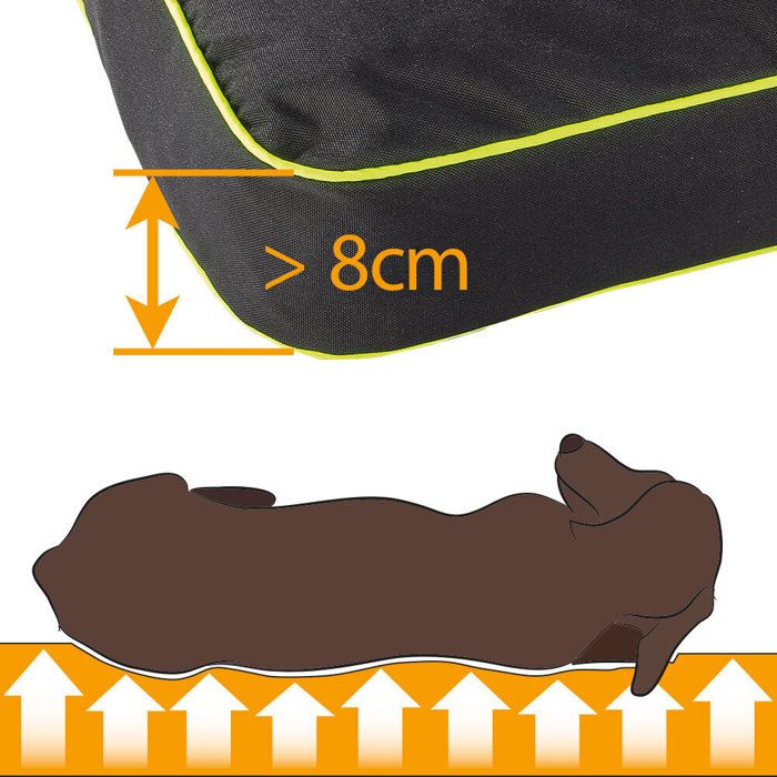 Dog cushion - Ferplast - Polo - Black - 65 x 40 x 8 cm - Waterproof and removable cover