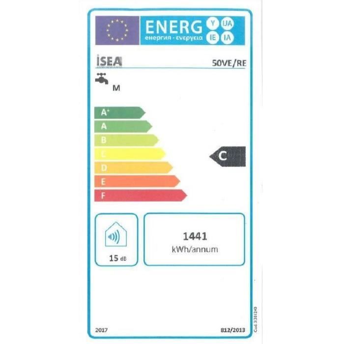 ISEA Swing Electric water heater 50 liters - Hot-dip copper resistance - Magnesium anode - Horizontal