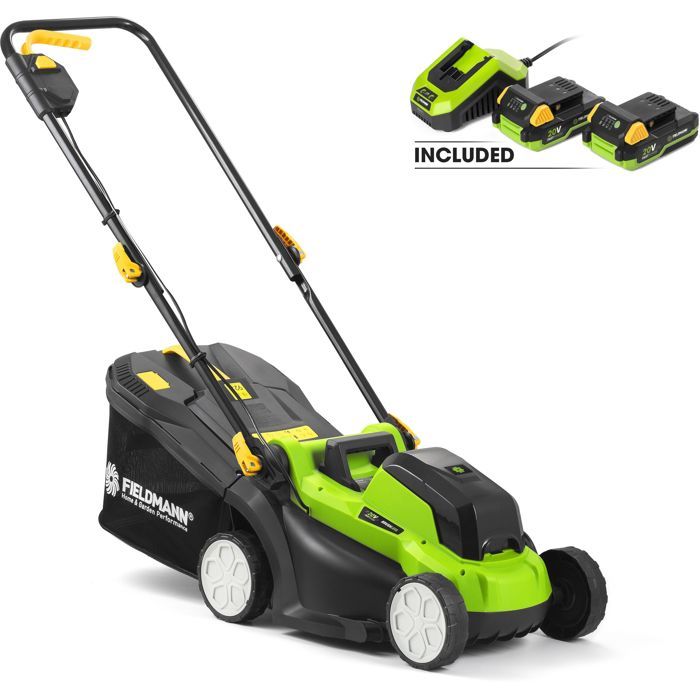 Cordless lawnmower - FIELDMANN - 20V - Cutting 33 cm - Max height 65 mm - Battery and charger not included