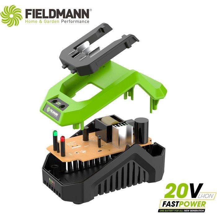 Charger - FIELDMANN - For 20V battery - Charges 2Ah in 60 min - Compatible with 2Ah, 4Ah