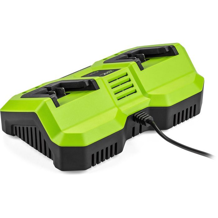 Double charger - FIELDMANN - For 20V batteries - Charge 2Ah in 60 min - Compatible 2Ah, 4Ah