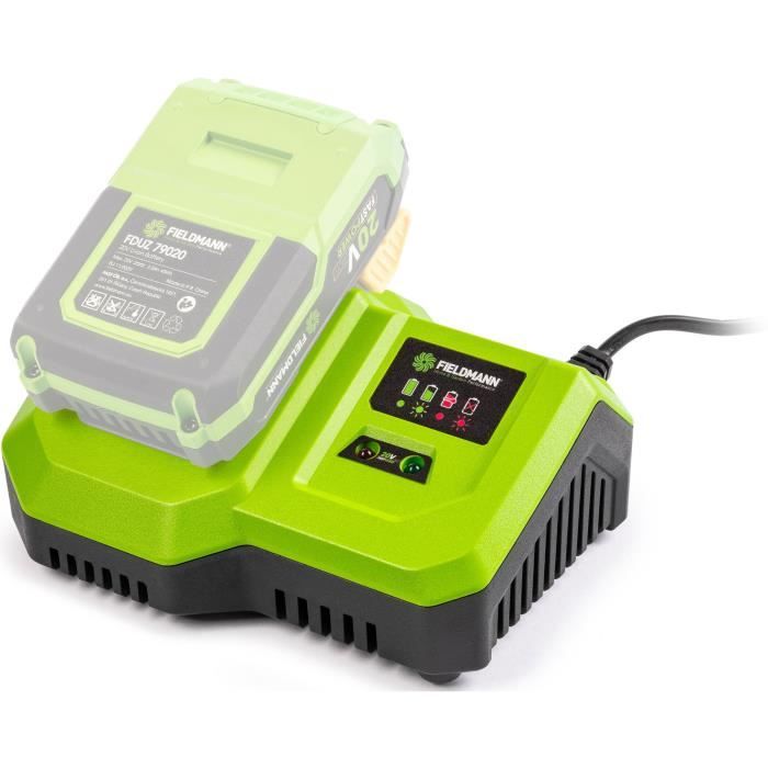 Fast charger - FIELDMANN - For 20V battery - Charges 2Ah in 30 min - Compatible with 2Ah, 4Ah, 8Ah
