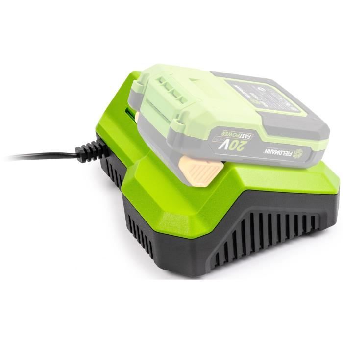 Fast charger - FIELDMANN - For 20V battery - Charges 2Ah in 30 min - Compatible with 2Ah, 4Ah, 8Ah