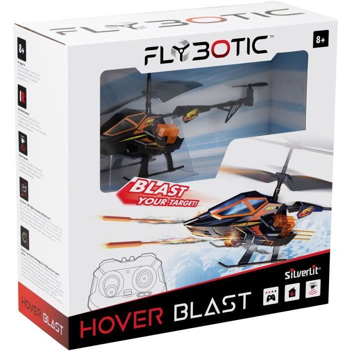 Remote Control Helicopter - FLYBOTIC - Helico Hover Blast - 23 cm - orange and black - from 8 years old