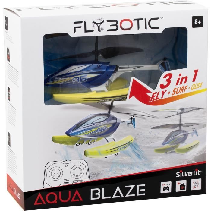 Remote Control Helicopter - FLYBOTIC - Helico Aqua Blaze - 19 -5 cm - yellow and black - from 8 years old