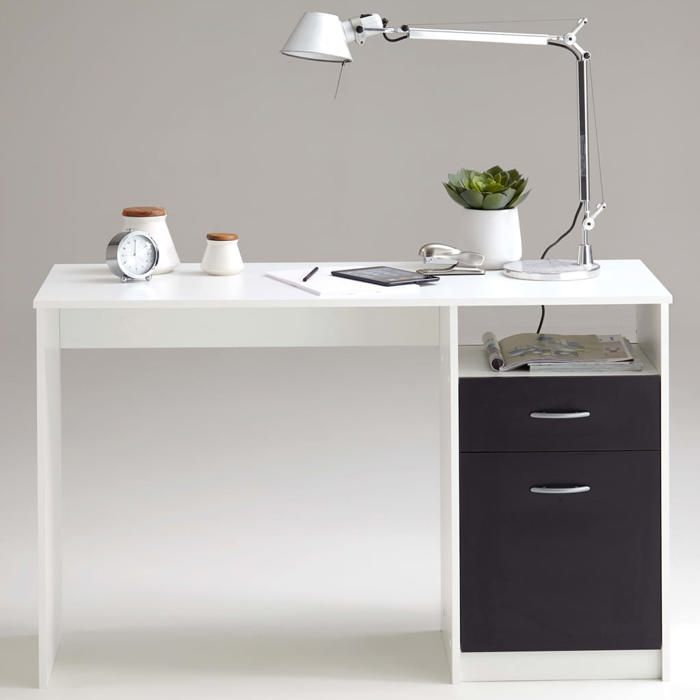 JACKSON Desk - White P/black decor - L123 x H76.5 x D50 cm - Made in Germany