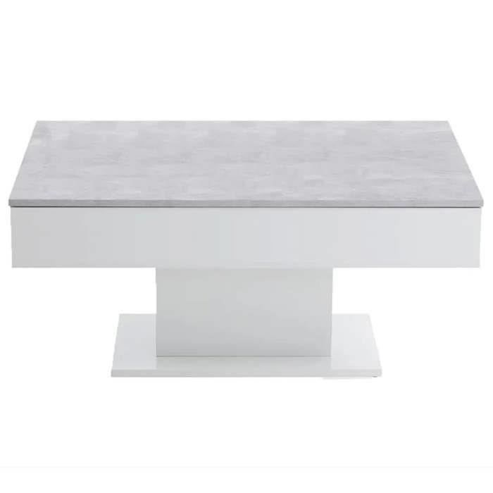 FMD Coffee Table Concrete Grey and White Side Table Sofa End Table Living Room 428686