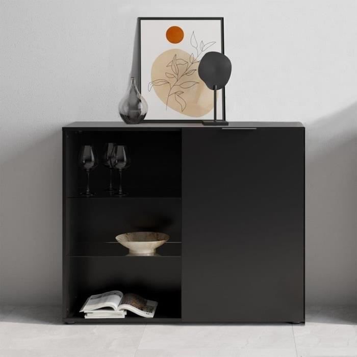 Small storage unit - Black decor - L99.1 x H81.3 x D31.5 cm - Made in Germany