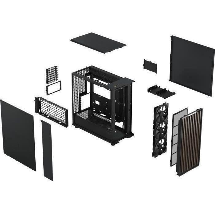 PC Case - FRACTAL DESIGN - North XL Charcoal Black - FD-C-NOR1X-01 - E-ATX - Elegant wood and alloy design