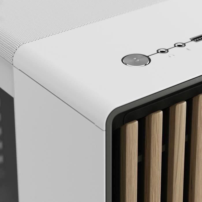 PC Case - FRACTAL DESIGN - North XL Chalk White TG Clear - FD-C-NOR1X-04 - E-ATX - Elegant wood and alloy design