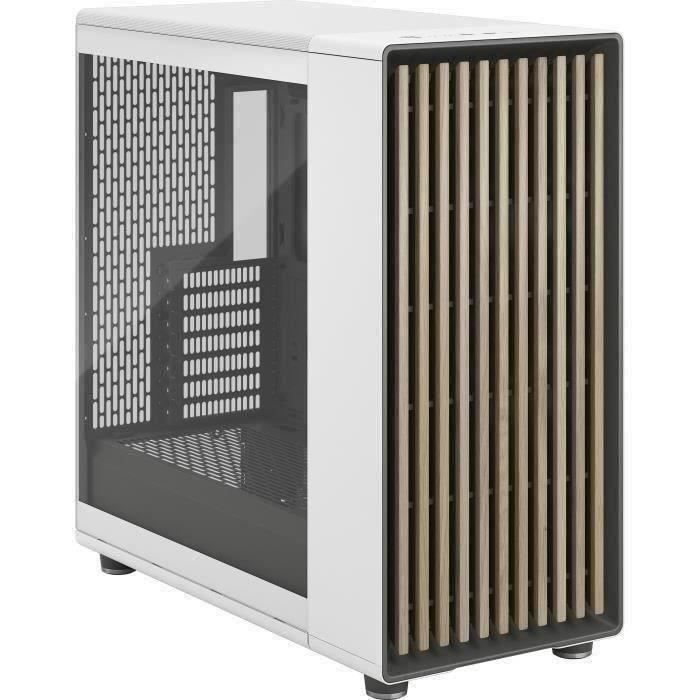 PC Case - FRACTAL DESIGN - North XL Chalk White TG Clear - FD-C-NOR1X-04 - E-ATX - Elegant wood and alloy design