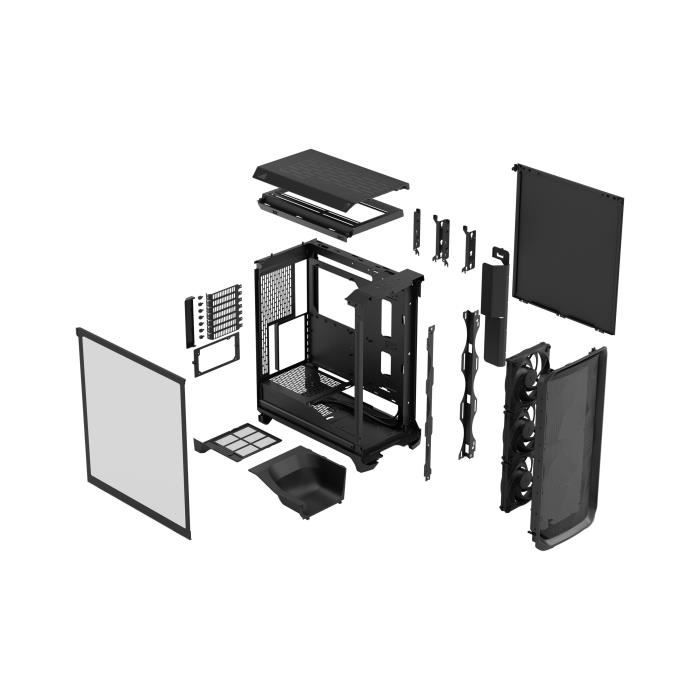PC Case - FRACTAL DESIGN - Meshify 3 TG - E-ATX (277 mm) - 3 fans - 20 Gbps USB Type C - Black