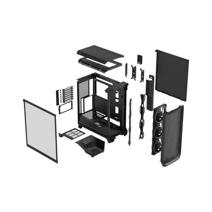 PC Case - FRACTAL DESIGN - Meshify 3 Ambience Pro RGB - E-ATX (277 mm) - 3 fans - 20 Gbps USB Type C - Black