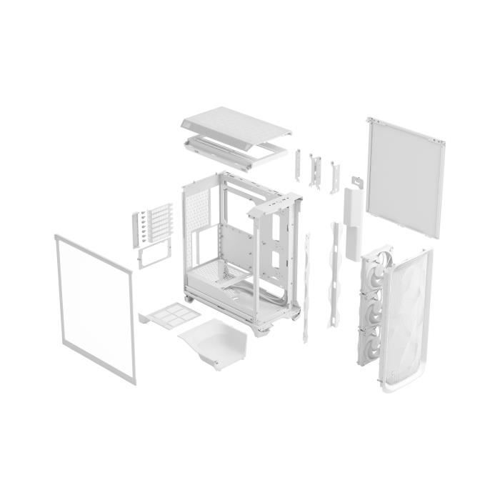 PC Case - FRACTAL DESIGN - Meshify 3 TG - E-ATX (277 mm) - 3 fans - 20 Gbps USB Type C - White