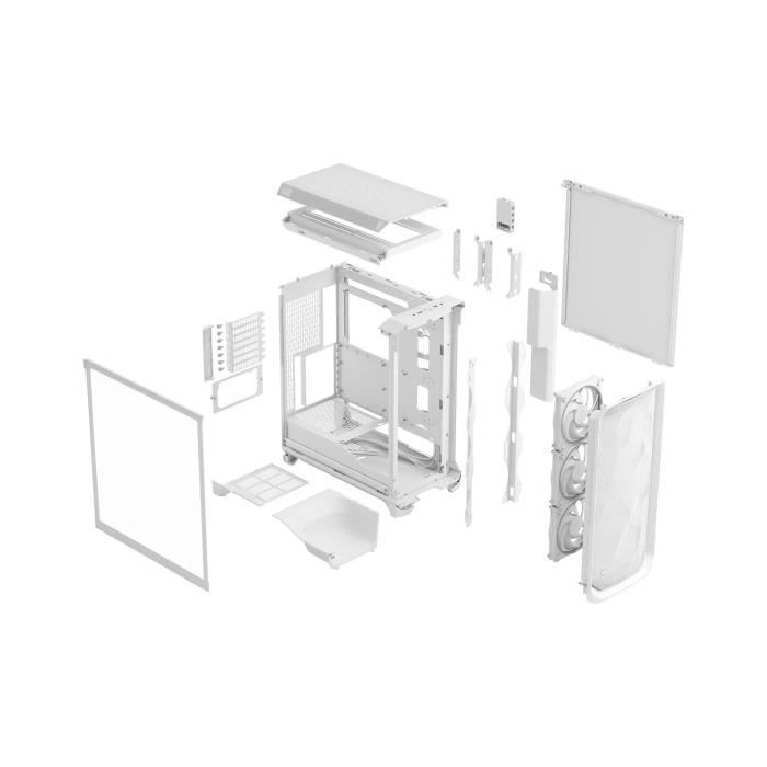 PC Case - FRACTAL DESIGN - Meshify 3 Ambience Pro RGB - E-ATX (277 mm) - 3 fans - 20 Gbps USB Type C - White