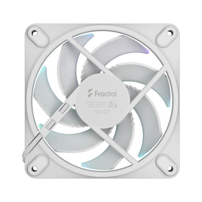 PC Fan - FRACTAL DESIGN - Momentum 12 RGB - FDB - ARGB Gen 2 Light Ring - PWM Control - White