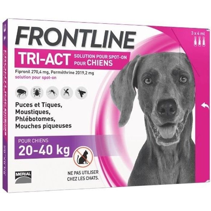 FRONTLINE 3 Tri-Act pipettes - For dogs from 20 to 40 kg