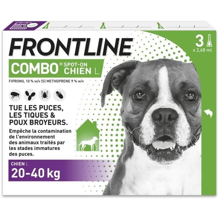 FRONTLINE 3 Antiparasitic pipettes COMBO Dog - 20-40 kg - Fleas, ticks, chewing lice