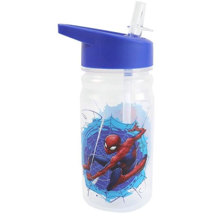 Tableware set - FUN HOUSE - SPIDERMAN - Glass, plate Ø22 cm and Ø16 cm, cutlery, water bottle and snack box