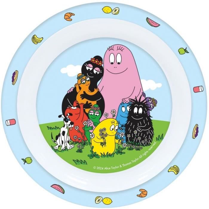 Tableware set - FUN HOUSE - BARBAPAPA - Glass, plate Ø22 cm and Ø16 cm, cutlery, water bottle and snack box