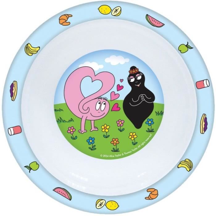 Tableware set - FUN HOUSE - BARBAPAPA - Glass, plate Ø22 cm and Ø16 cm, cutlery, water bottle and snack box