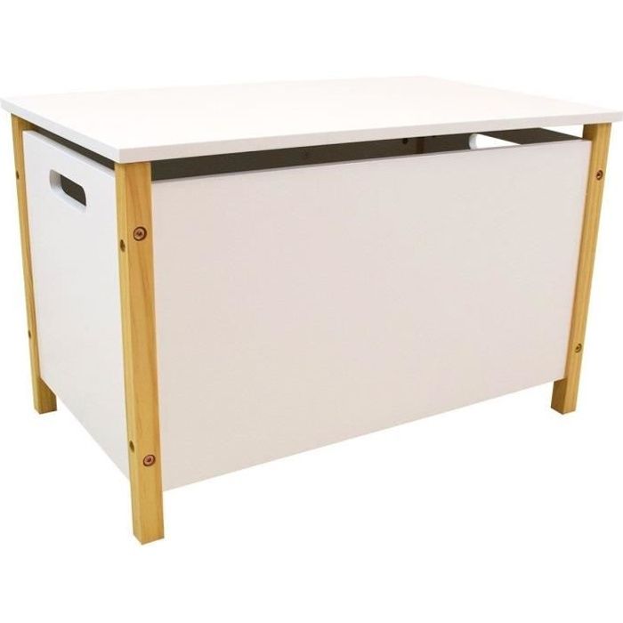 SCANDIWOOD Wooden toy box 37.5 x 60 x36 cm for children