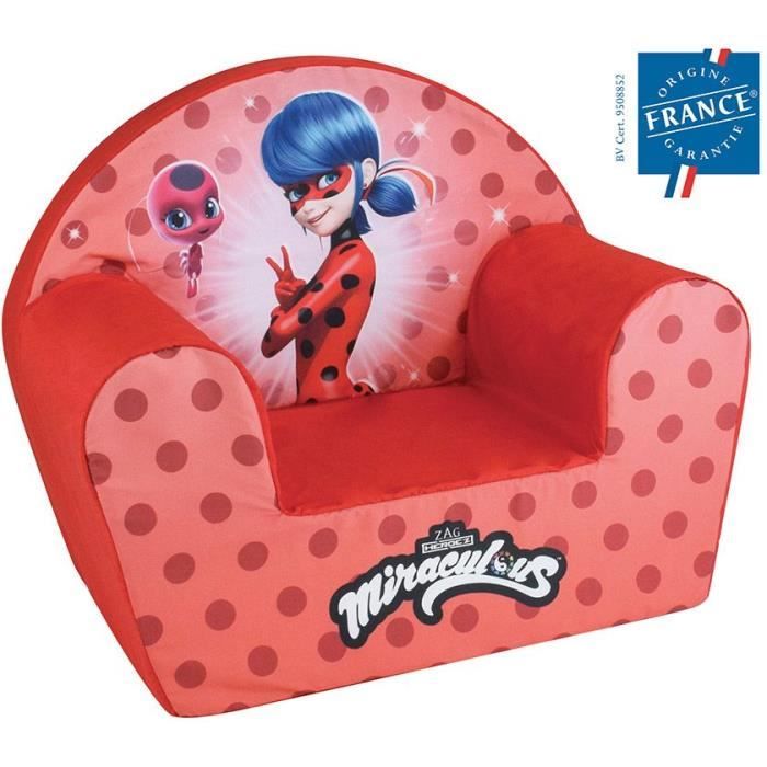 FUN HOUSE Miraculous Lady Bug club chair - W.52 x D.33 x H.42 cm - For children guaranteed French origin