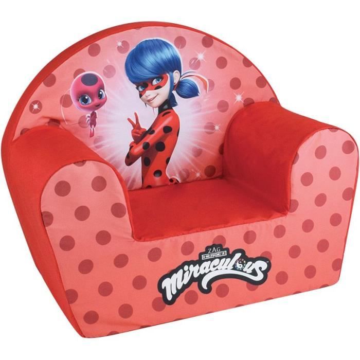 FUN HOUSE Miraculous Lady Bug club chair - W.52 x D.33 x H.42 cm - For children guaranteed French origin
