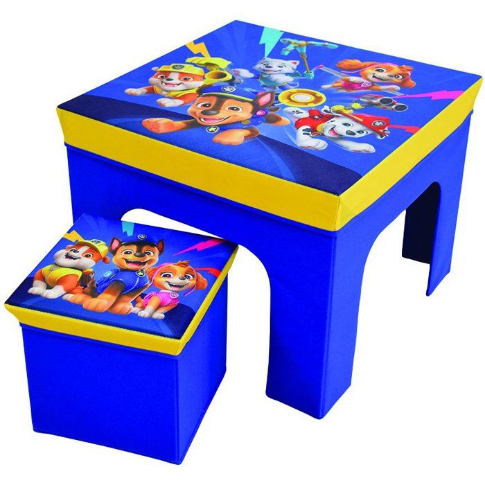 Table and Storage Stool Set - Paw Patrol - FUN HOUSE - Foldable - Children's Furniture