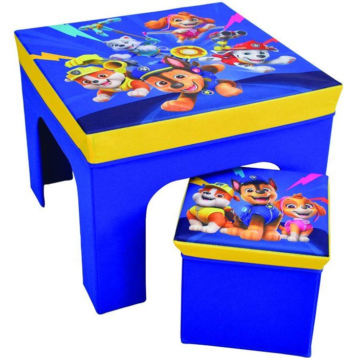 Table and Storage Stool Set - Paw Patrol - FUN HOUSE - Foldable - Children's Furniture