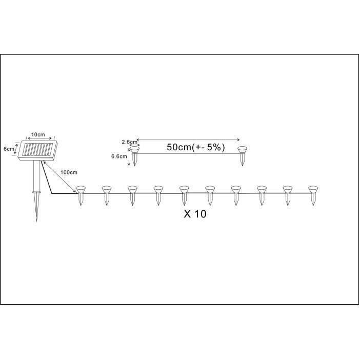 SOLAR GUIRLAND SLIVING TAKES 10 White LED stakes