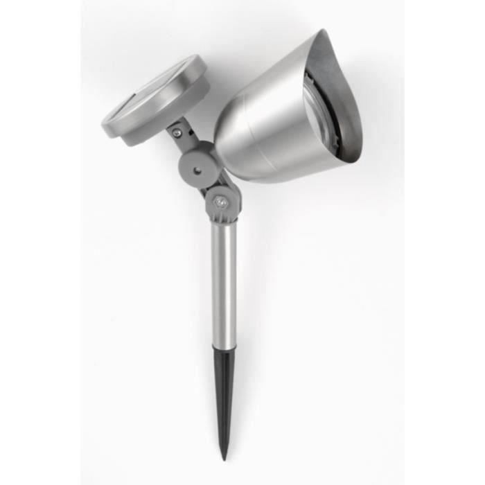 Galix Spot has solar energy in brushed stainless steel