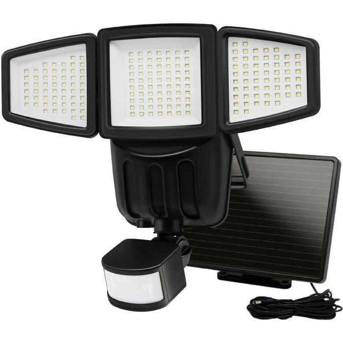 GALIX G4442 3-Head Solar Floodlight - 1500 Lumens - 182 SMD LEDs - AUTO or Forced Operation Mode